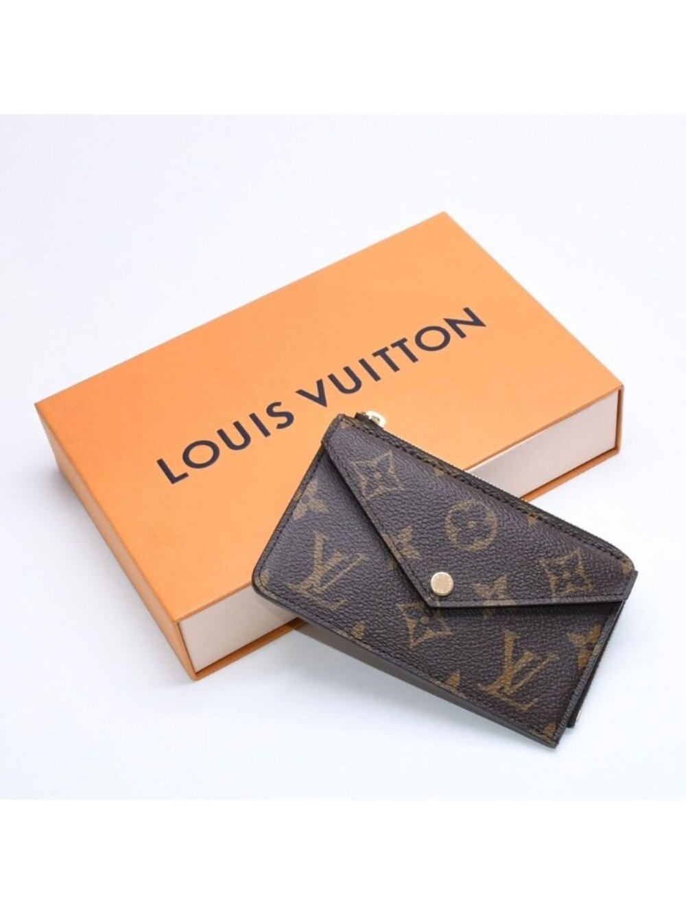 Louis Vuitton Porte Cartes Recto Verso Coin Purse Monogram Canvas Brown Black